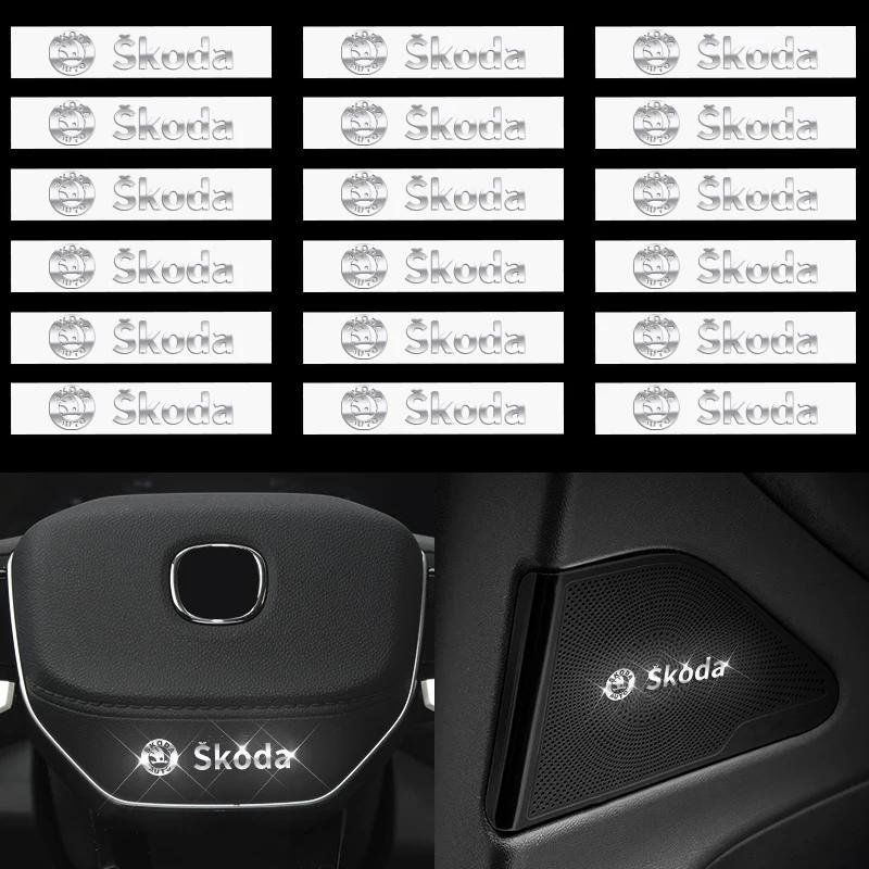 FHQD2 2/5/10pcs Traceless 3D Metal Labeling Car Stickers Badge Accessories For Skoda Octavia Superb Rapid Kodiaq Fabia Kamiq Roomster