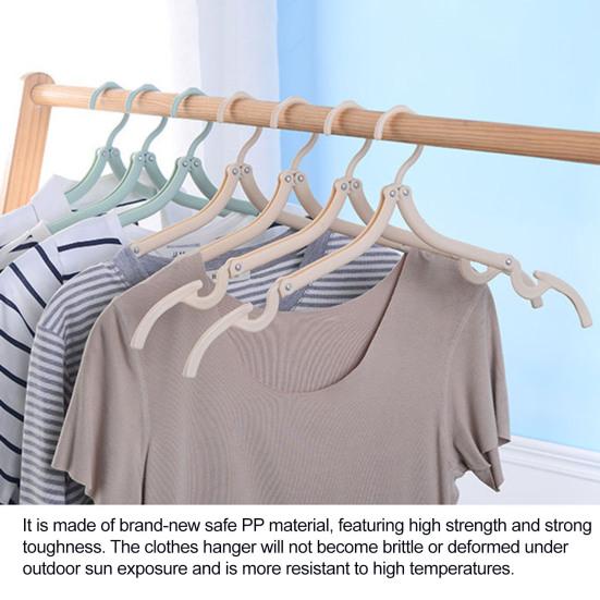 10Pcs Folding Clothes Rack Non-Slip Hangers Curved Groove Design Portable Compact Space-Saving Travel Hangers