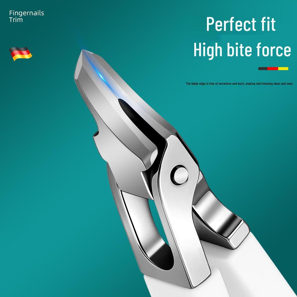 Ultra-Sharp Angled Paronychia Nail Clippers with Large Opening & Anti-Splatter Design for Thick Nails