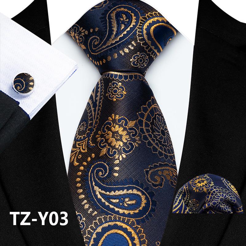 

Men s Paisley Polyester Tie, Pocket Square, and Cufflink Set - British Style