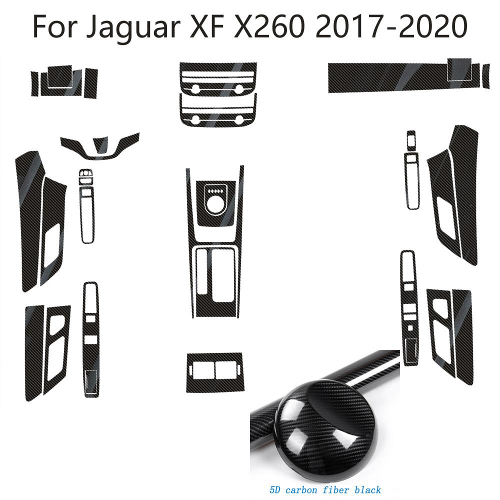 For Jaguar XF X260 2017-2020 Car-Styling 3D/5D Carbon Fiber Car Interior Center Console Color Molding Sticker Decals Parts SS18