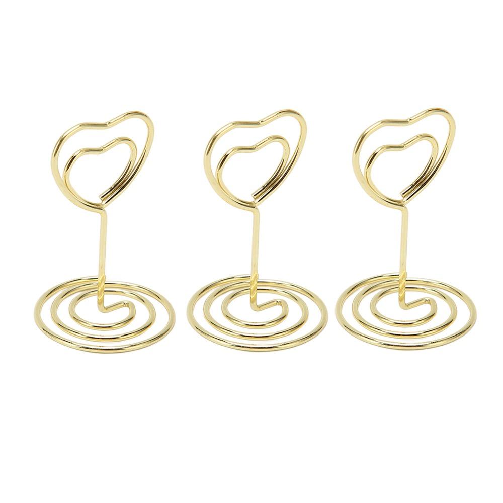 25PCS Stable Base Table Number Stands Heart Shaped Name Card Clips Place Card Holders  Party Use