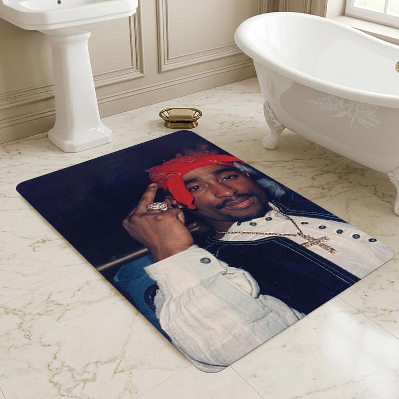 Rapper Tupac Living Room Non-Slip Area Rug Soft Carpet for Bedroom Game Playroom Sofa Office Home Decor Doormat Christmas Gift C9211173