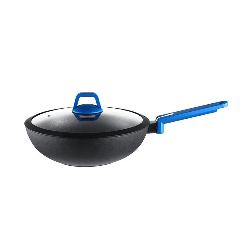 Deslang Blue Shark 30cm Maifan Stone Non-stick Wok
