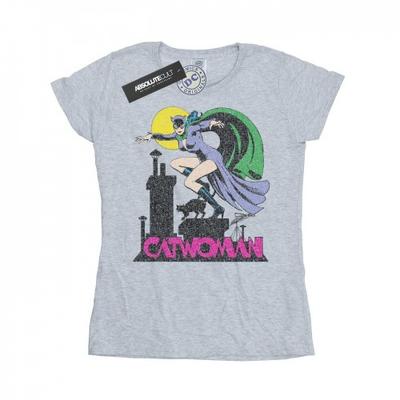 Damen Katze-Frau Knister-Logo Baumwoll-T-Shirt