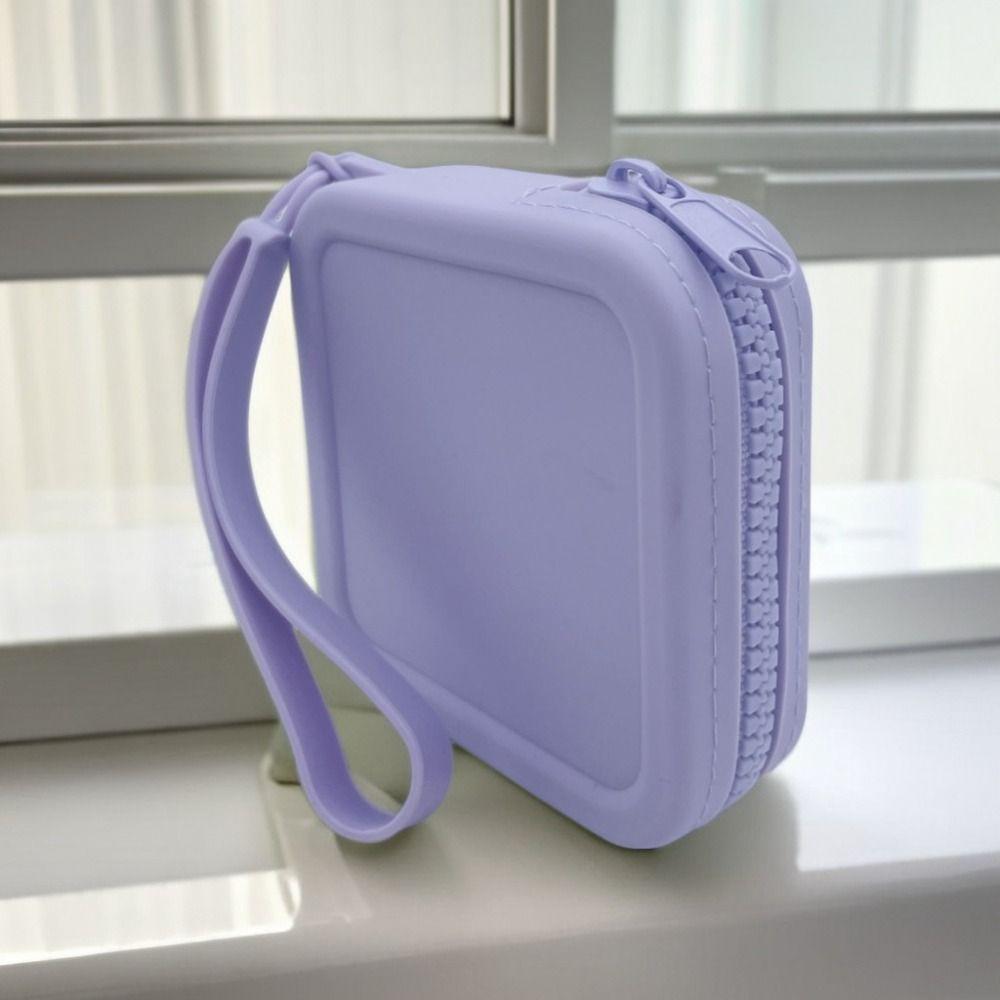 INS Silicone Square Coin Purse Solid Color Earphone Storage Bag Small Item Bag  Gift