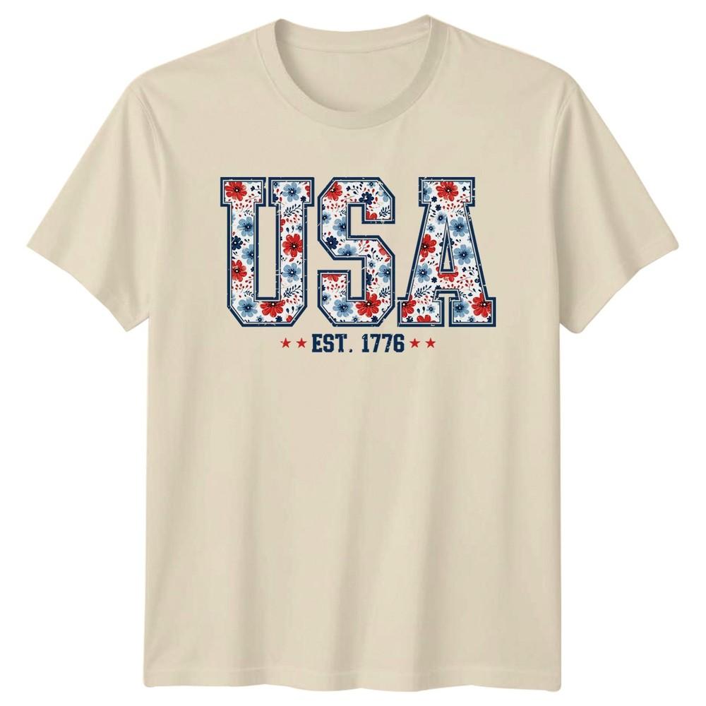 USA Est 1776 American Heritage Patriotic Unisexs Unisexs Graphic Tee
