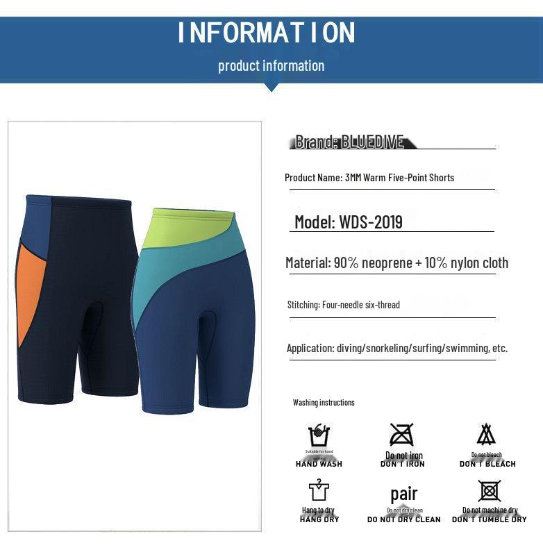 Unisex 3mm Thermal Scuba Diving Pants - Five-Point Design for Surfing, Sailing, and Free Diving