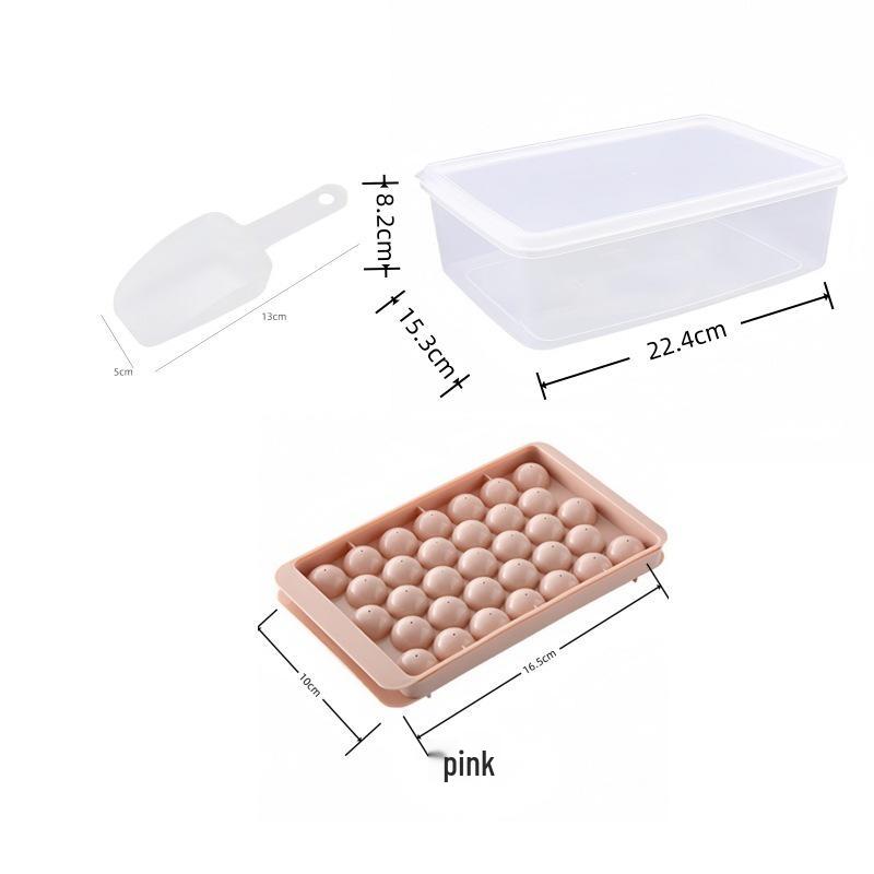 Spherical Ice Cube Tray with Lid for Ice Hockey - Makes 33 Cubes