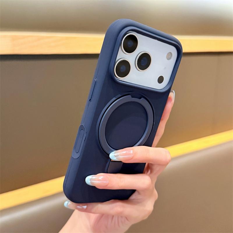Liquid Silicone Magnetic Ring Stand Phone Case For iPhone 17 Pro Max Air 14 15 Plus 11 12 13 16 Pro For Magsafe Protection Cover