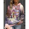 Womens Oversized Hooded Sweatshirt With 3D Print Soft Cotton Blend Long Sleeve Pullover Casual Wear