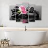 Five Piece Picture Canvas Print Stones Flower Zen Spa