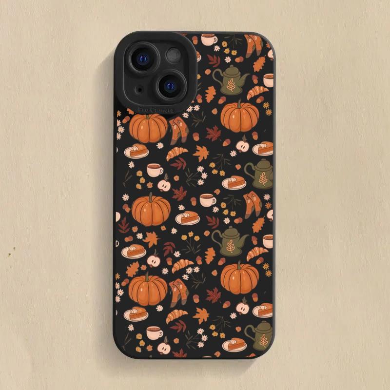 Autumn Pumpkin Coffer Phone Case For iPhone 17 16 15 14 13 12 11 Pro Max 17 Air 16E XS X XR 7 8 Plus SE Shockproof Soft Cover