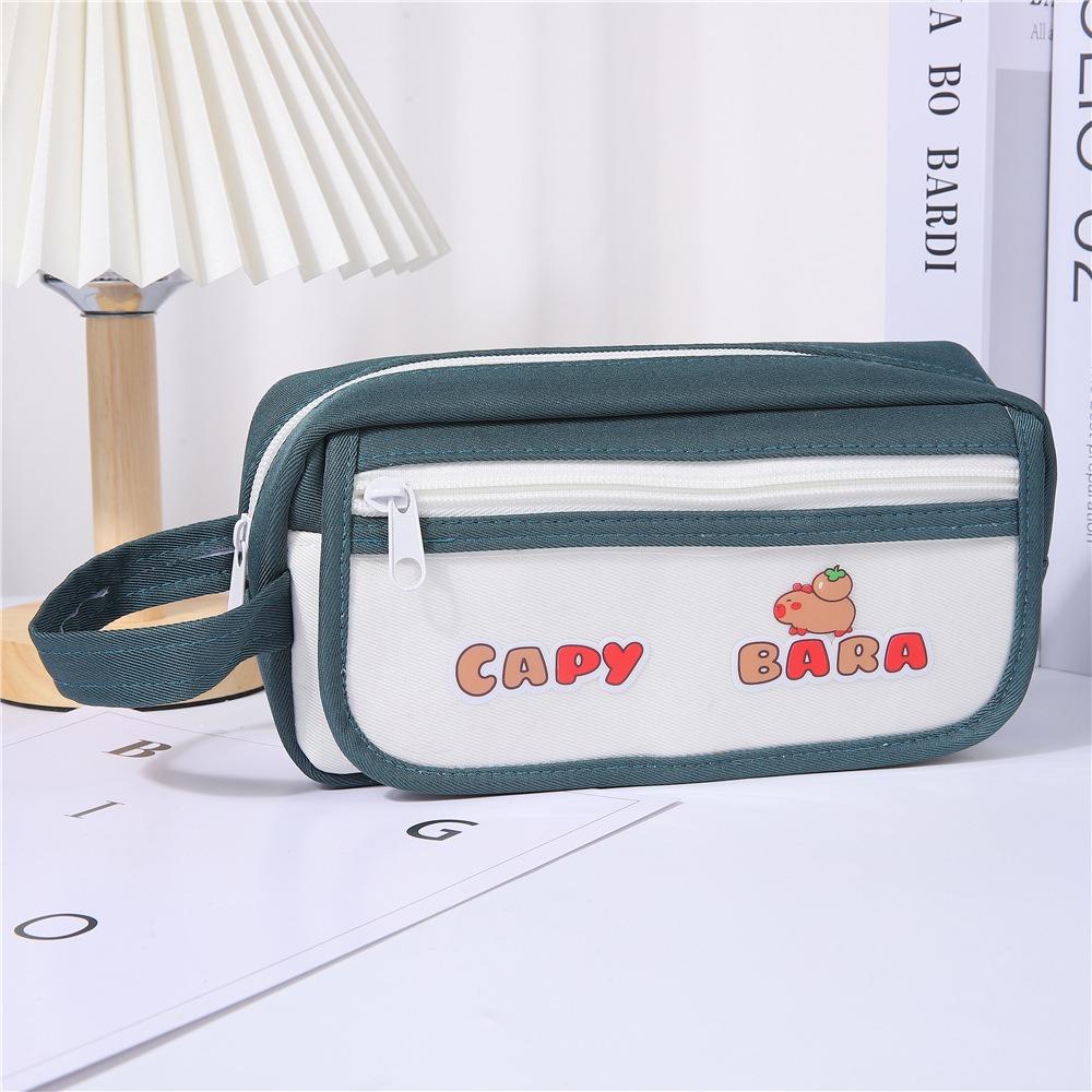High Appearance Level Pen Bag Visible Stationery Kawaii Capybara Pencil Case  for Students