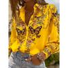 New Men's Long Sleeved Shirt with 3D Printed Butterfly Pattern On the Collar, Luxurious Men's Top, Soft and Comfortable