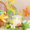 Easter Egg Candle Rings Holder Wreaths with Daisy Flower Spring Egg Artificial Farmhouse Wreaths Berry Candle Rings Table Decor
