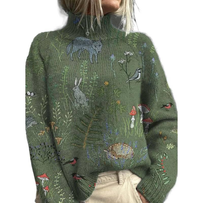 Neuer bedruckter lässiger Umhang Cardigan Pullover