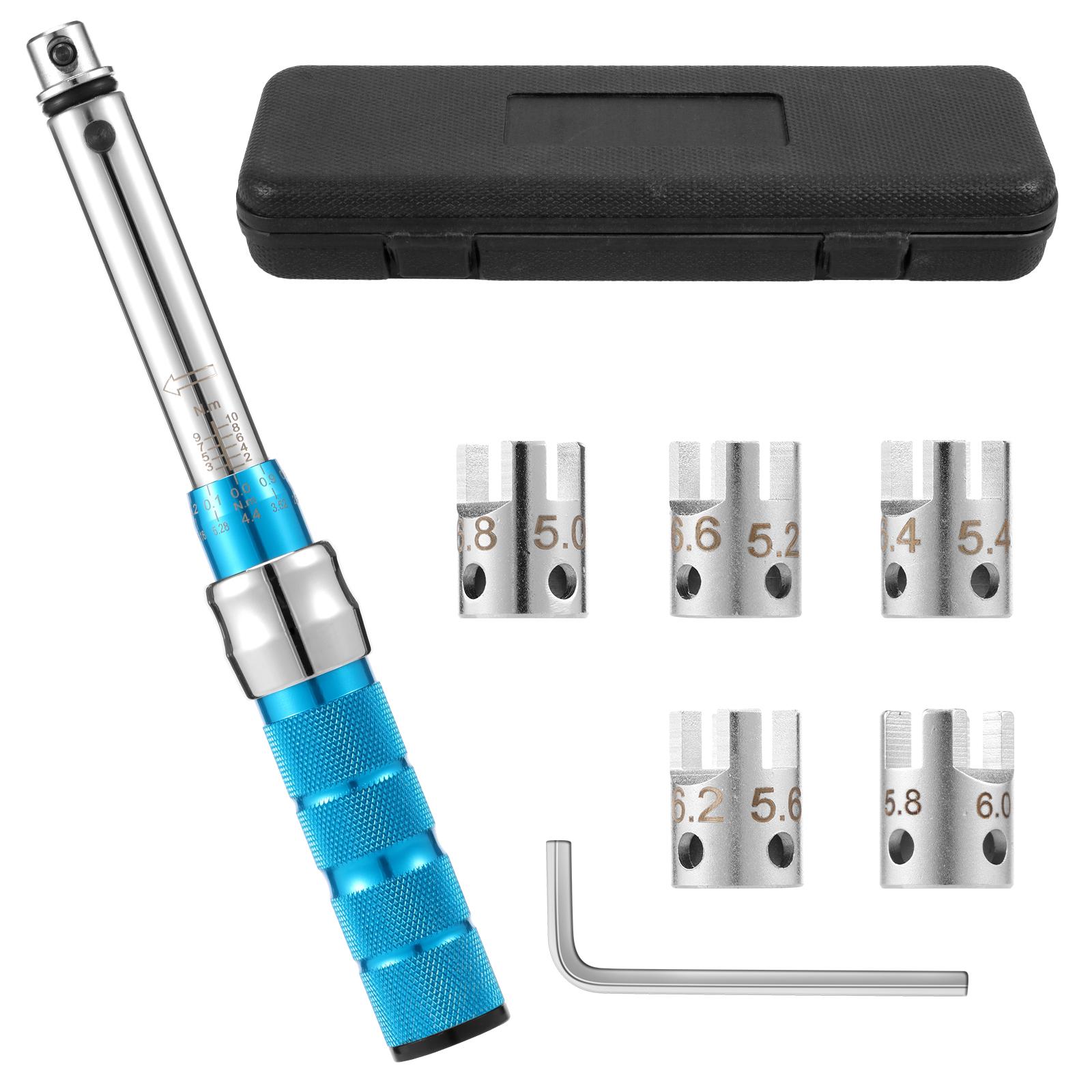 

Сталевий динамометричний ключ 2-10Нм динамометричний ключ для спиць 5 змінних головок інструменти для швидкого затягування моменту, підходять для мотоциклів