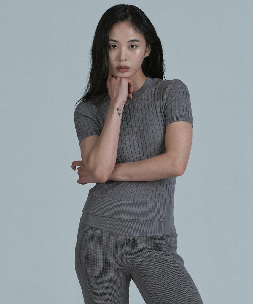 JELEVE Women'S Cable Light Knit Short Sleeve