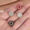 10PCS 14mm Craft Sparkling Flower-shaped Crystal Glass Stone Clothes Decoration Hat Accessories Rhinestone Buttons
