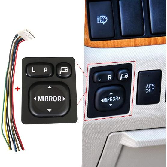 Power Auto Rear Mirror Folding Switch with Wire Harness 84872-52040 for Toyota Vios Rav4 Camry Scion Lexus