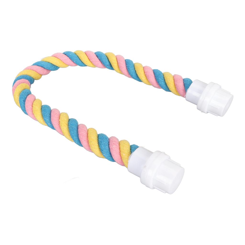 Bird Rope Perch Colorful Flexible Cotton Parrot Swing Climbing Standing Toy for Cockatiels Parakeets S 9.6in