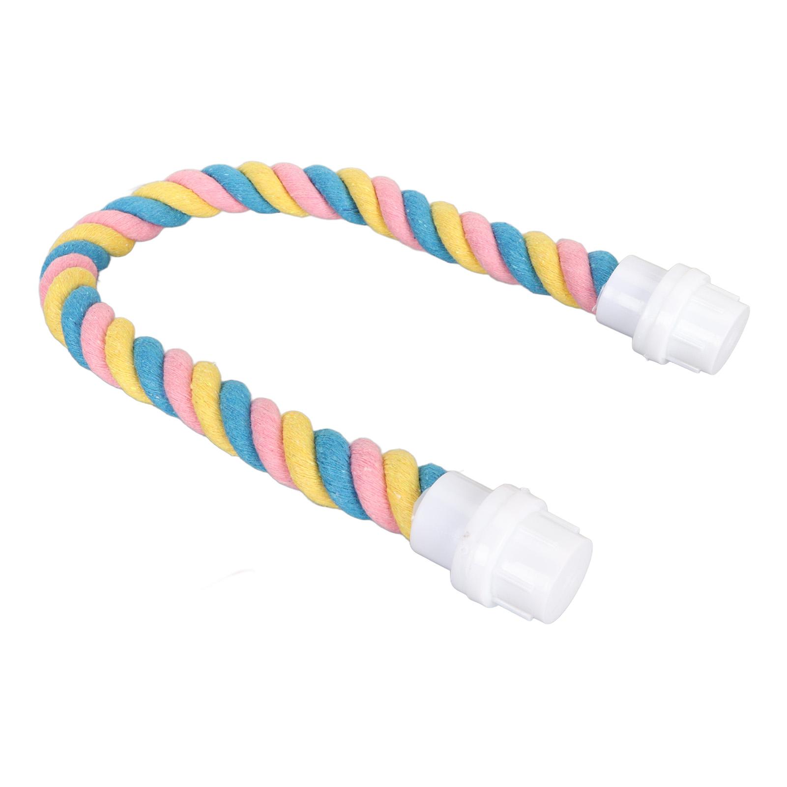 

Bird Rope Perch Colorful Flexible Cotton Parrot Swing Climbing Standing Toy for Cockatiels Parakeets S 9.6in S