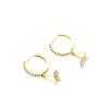 Asymmetric Rhinestone Butterfly Huggie Earrings For Women Minimalist Chic Trendy Small Hoop Earrings Fashion Jewelry Gift