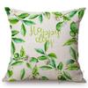 Watercolor Summer Garden Sunflower Pomegranate Flower Blossom Leaves Home Decorative Throw Pillow Case Linen Cushion Cover Case