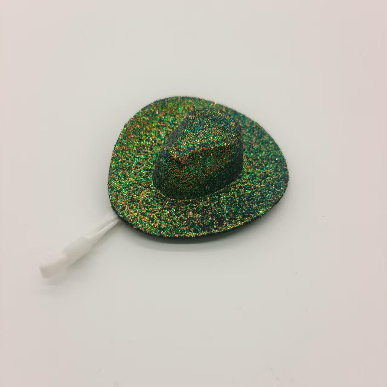 

Mini Tabletop Goose Duck Cowboy Hat Glitter Western Cowboy Hat Party Disco Supplies Colorful Pink Hat темно-зеленого