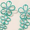 Retro Metal Floral Earrings With Butterfly Bow Design For Women