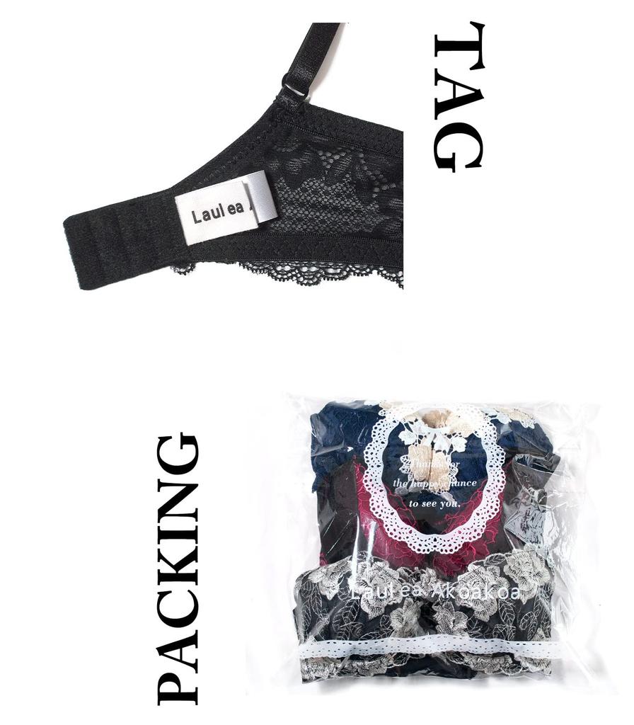 Laurea Core Core D80 Bra and Lucky Sexy Shiny Plus Front Floral Embroidered Lingerie Cute Floral Transparent Cotton Polyester Cute No Lingerie 4-Piece