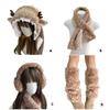 Christmas Theme Plush Hairband Scarf Ear Muffs Leg Covers For Family Gathering Winter Outfit Cosplay Costume Accessory