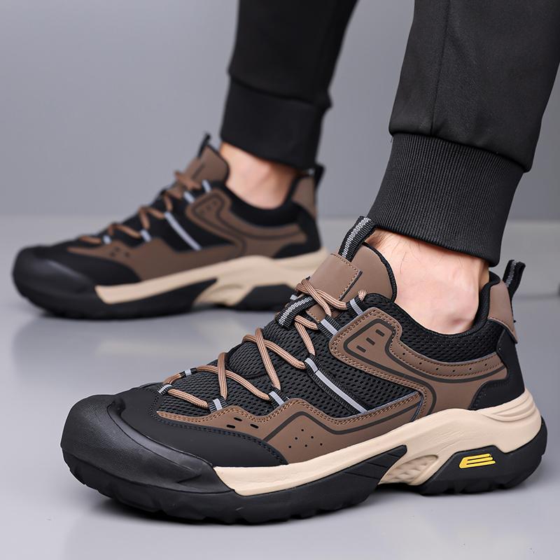 Fashion Breathable Flats Comfortable Walking Shoes Lightweight Men Athletic Fashion Sneakers Men's Mesh Fabric Lace-Up Casual Shoes