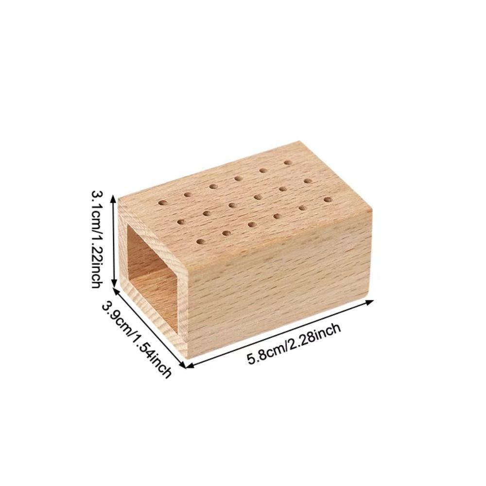 18 Holes Wood Nail Drill Bits Holder Empty Container Case Save Space Nail File Head Storage Rack Universal Wood Display Stand