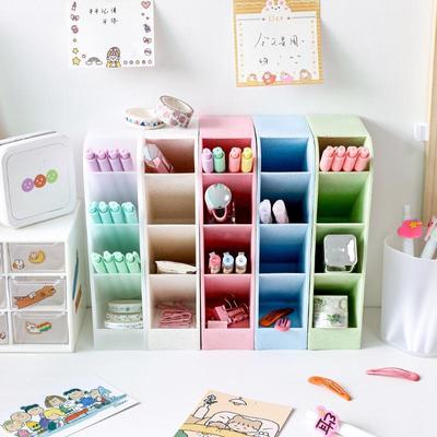 Aufbewahrungsbox, Desktop-Aufbewahrungsrohr, vier Gitter, schräger Stifthalter, Make-up-Pinsel, Lippenstift-Aufbewahrungsbox