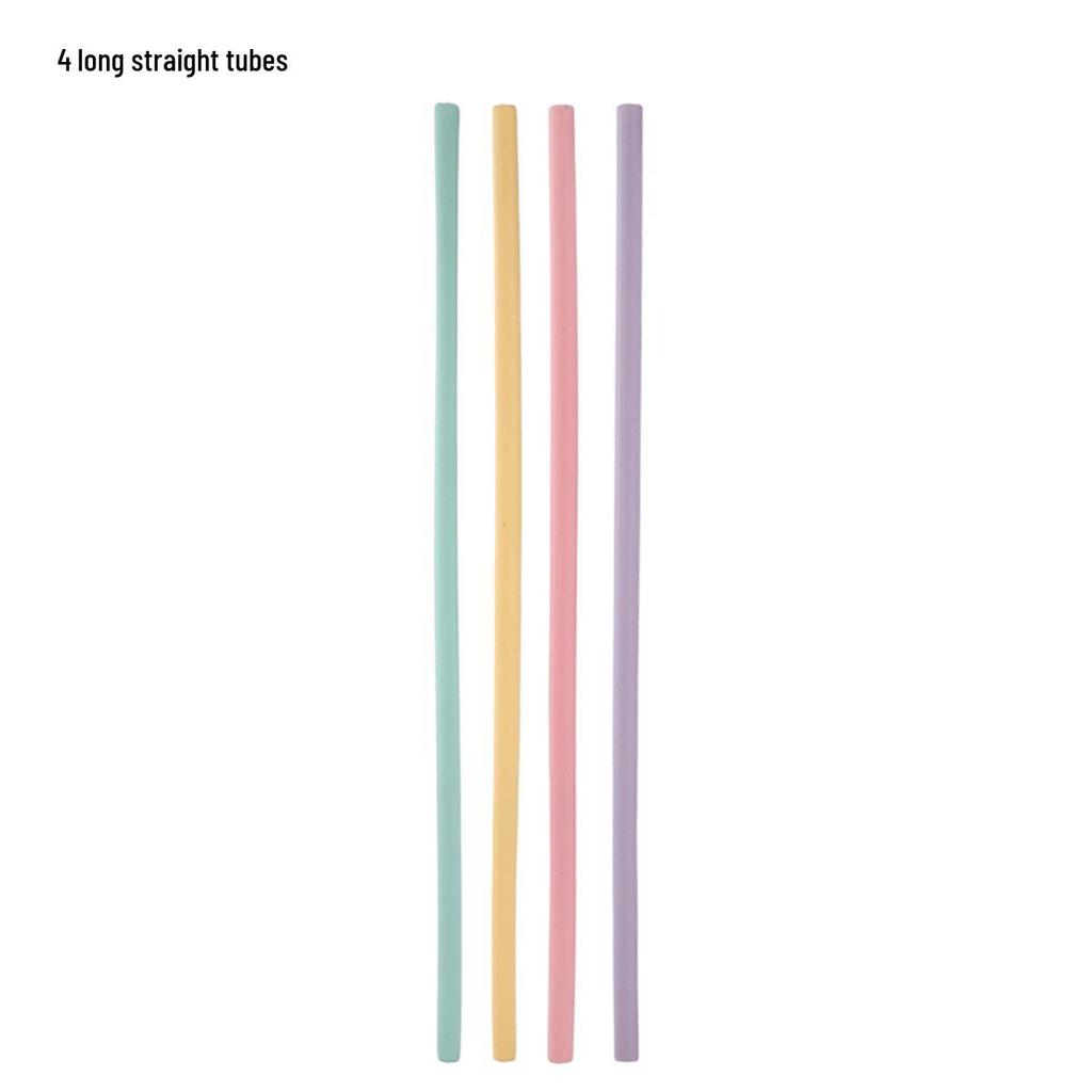 Portable Reusable Food-Grade Silicone Straw - High/Low Temp Resistant & Durable