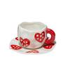 High-Value Hand-Pinched Irregular Underglaze Color Hand-Painted Flower Love Ceramic Coffee Cup Saucer Exquisite Afternoon Tea Cup Saucer