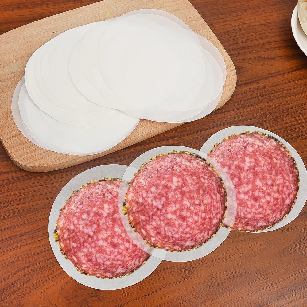 100pcs/pack Round Square Hamburger Food Pad Paper Disposable Hamburger Patty Separation Pad Non-stick Oil Paper Baking Paper