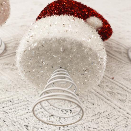 Christmas Hat Tree Top Star Sequin Decoration Festive Atmosphere Xmas Hat Tree Topper Holiday