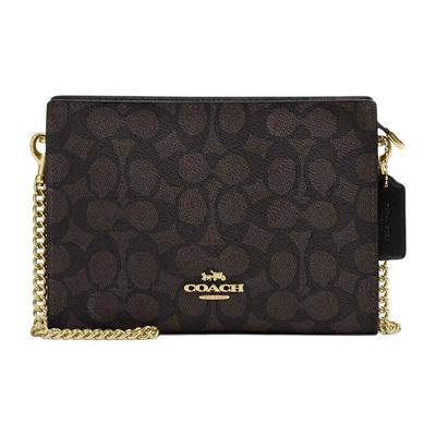 Beschichtete Canvas Umhängetaschen Klein Damen Walnuss Schwarz