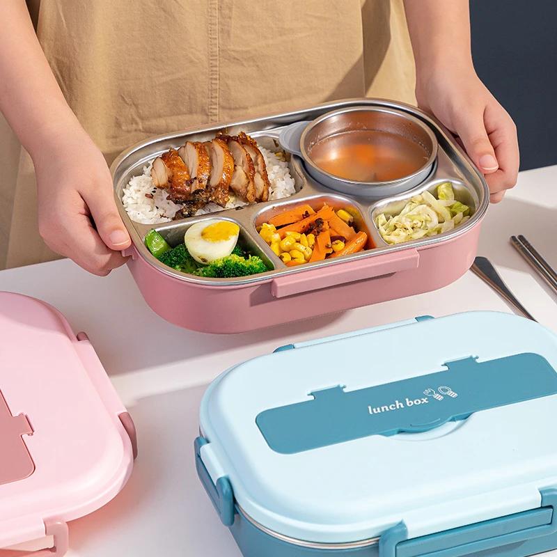 304 Stainless Steel 5-Compartment Lunch Box Set