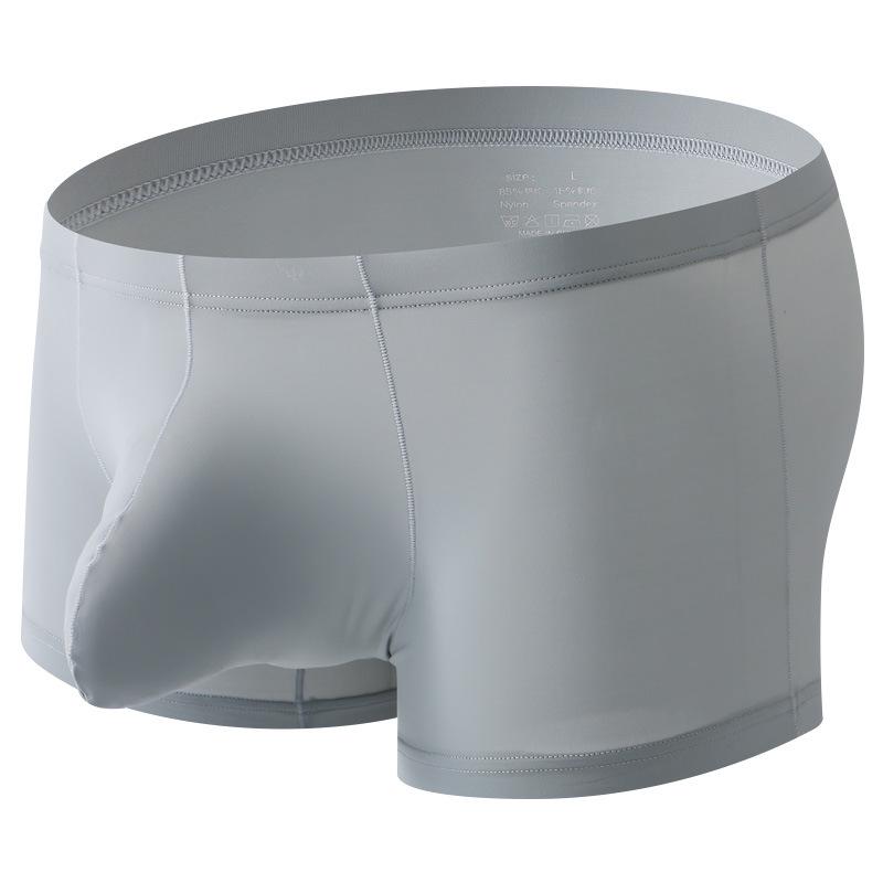 

Мужские боксеры-брифы с низкой посадкой из ледяного шелка, высокой эластичностью и однослойным мешочком. M