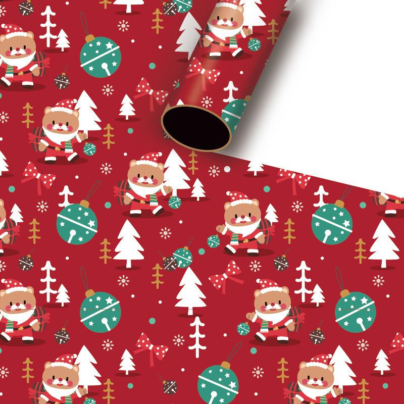 Christmas Gift Thickened Packaging Paper Printed Cartoon Snack Packaging Gift Wholesale Packaging Paper coated paper