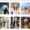 New big head circumference handmade crochet wool hat women's hollow knitted headhat showing face small thin stacking hat