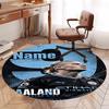 Custom Name Manchester City Printed Round Rug Carpet Chair Rug Area Rug Entryway Doormats,for Office Chair Living Room Bedroom Kitchen Room.