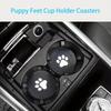 4pcs Strong Wear-Resistan Car Cup Holder Coaster Paw Print Design Universal Cup Mats  Most Vehicles