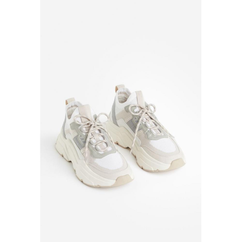H M Zapatillas chunky beige claro blanco comprar a buen precio