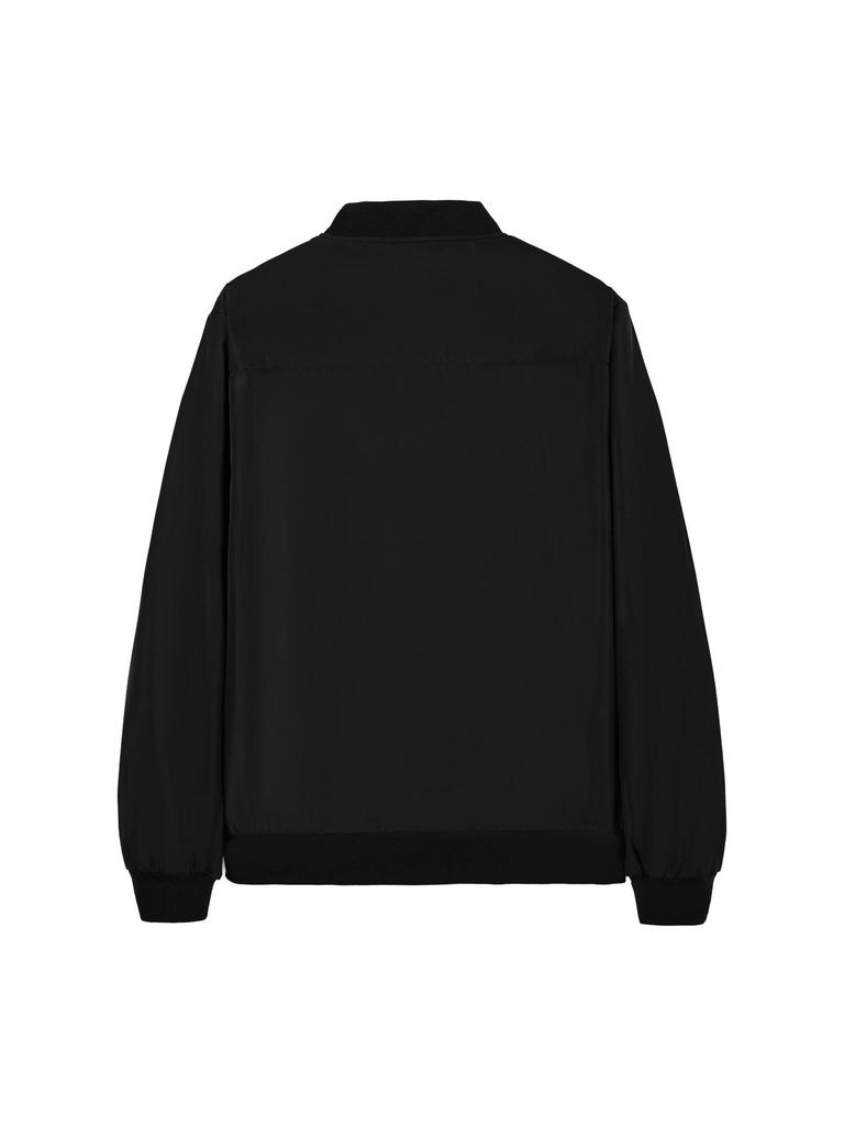 Men's Fleece-Lined Baseball Collar Jacket