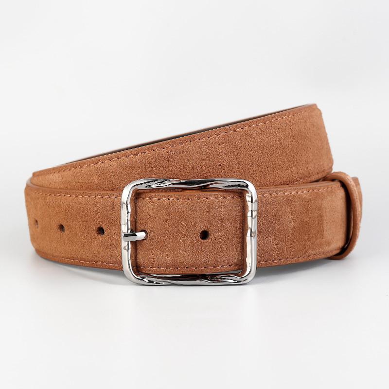 Minimalist Leather Waist Belt For Women With Zinc Alloy Buckle For Business And Casual Style